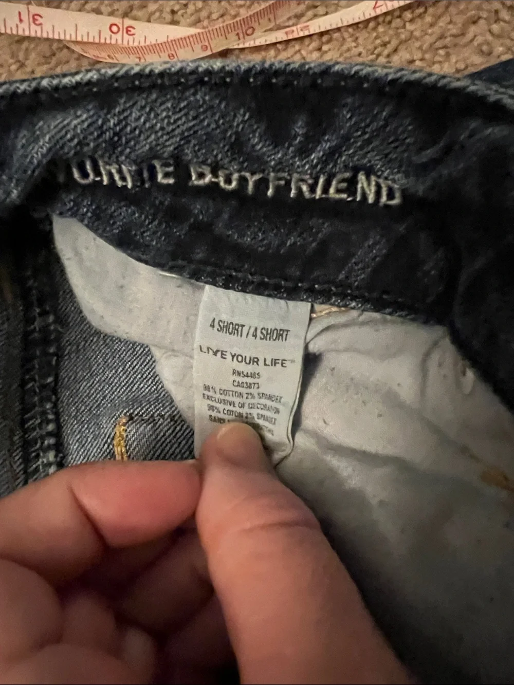 American Eagle Outfitters Dark Blue Favorite boyfriend distressed jeans size 4